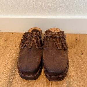 Vintage Born Fringed Clogs